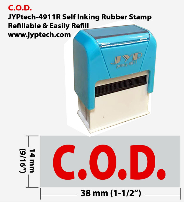 C.O.D. - JYP 4911R Self Inking Rubber Stamp (Red Ink)