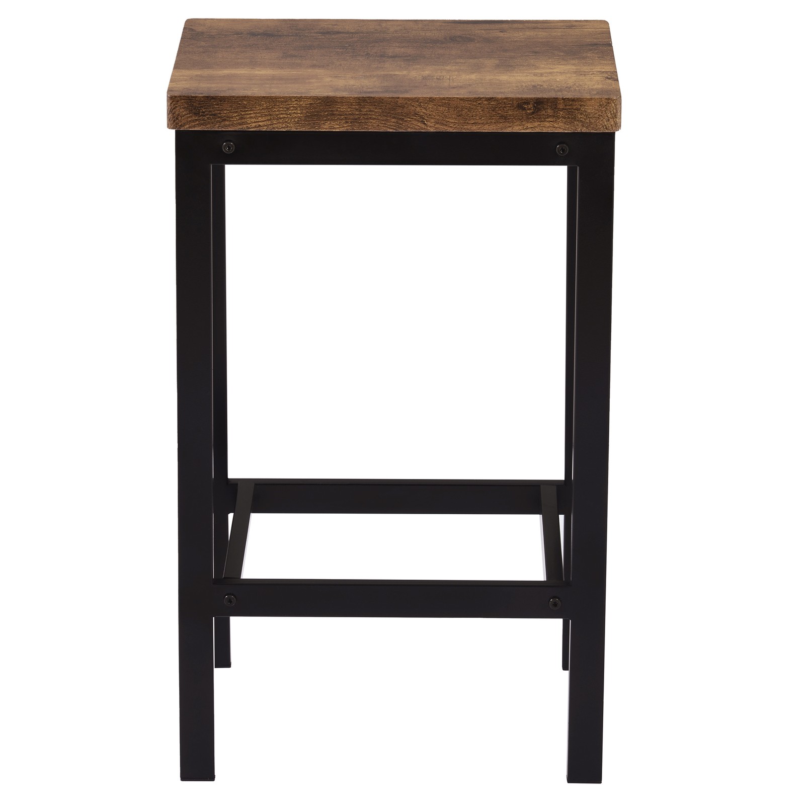 Dining Table Set with 3 Stools Pub Kitchen Set Side Table with Footrest Brown