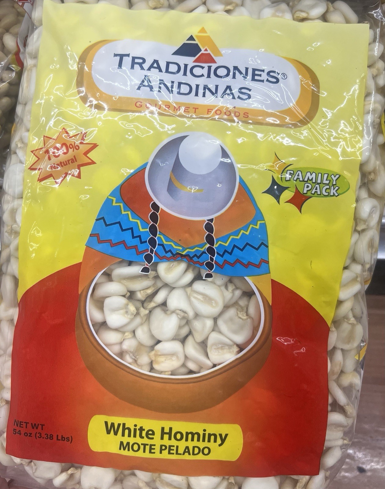 MOTE PELADO TRADICIONES ANDINAS NET WT 54 oz (3.38 Lbs) White Hominy 🆓 Shipping