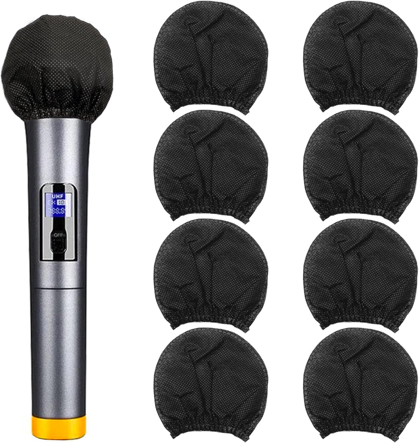 200Pcs Disposable Microphone Cover, Non-Woven Elastic Band Handheld Mic Covers,