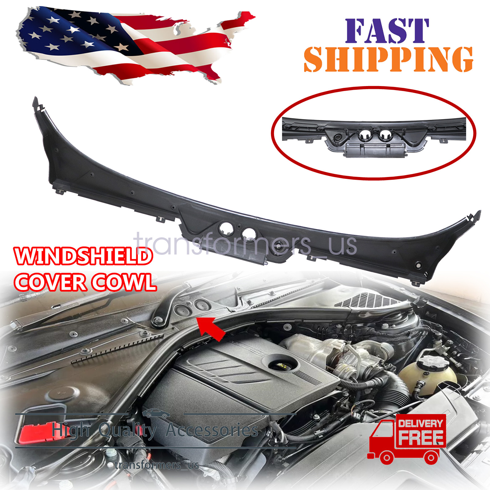 NEW For BMW 1 2 SERIES F20 F21 F22 F23 WINDSHIELD COVER COWL 51717240672
