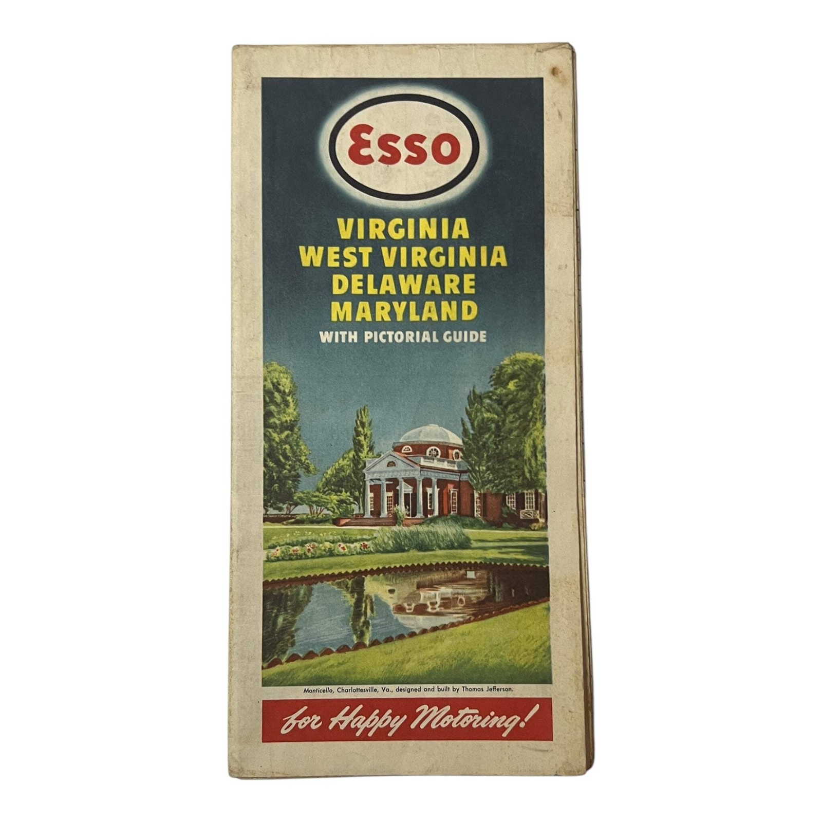 Map - ESSO Virginia / West Virginia / Delaware / Maryland with Pictorial Guide
