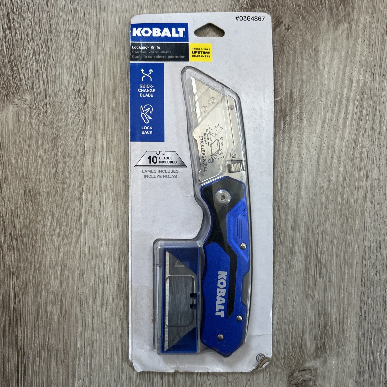 Kobalt Utility Knife 18mm 11-Blade Folding Lockback 55905 With Storage Case NEW