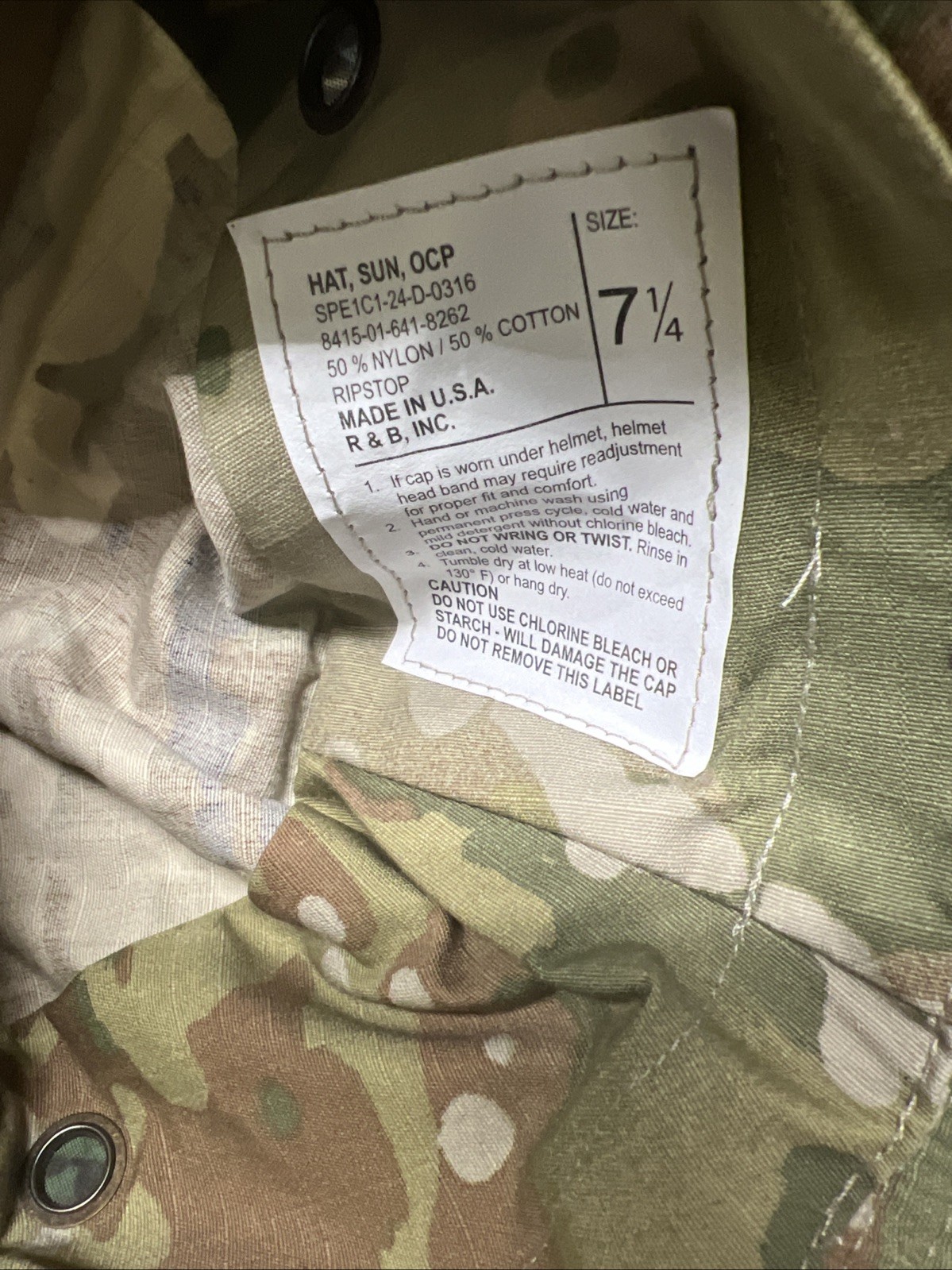 Military ISSUE Camo Scorpion Boonie Cover Army OCP SUN Hat USGI Made in USA 7.25