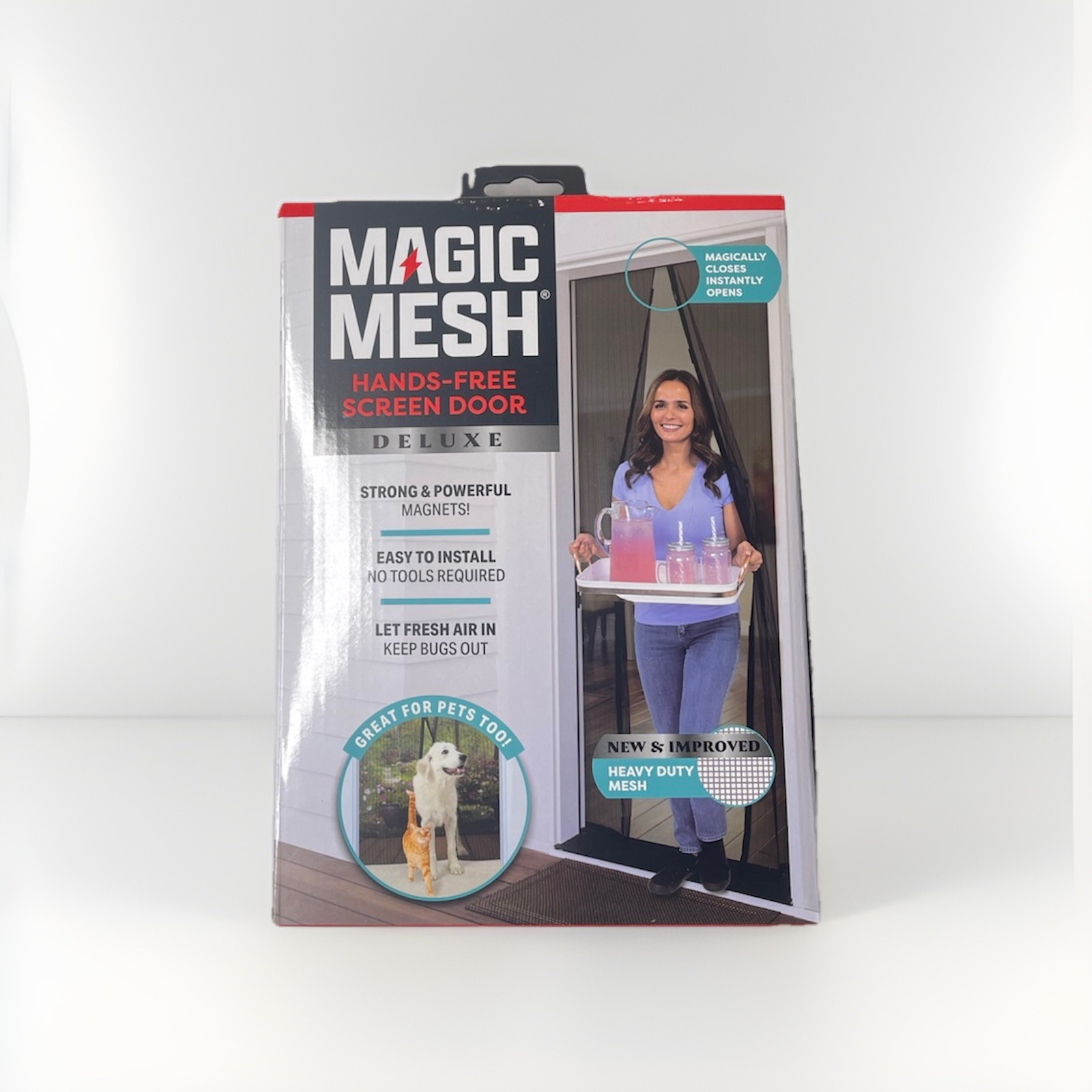 Magic Mesh Deluxe Hands Free Magnetic Screen Door 39"x83" - Black