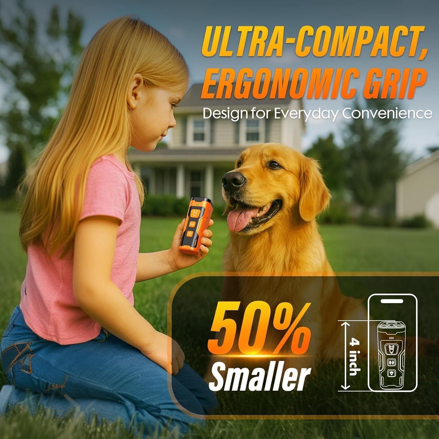 Humane Bark Control Device with 6 Modes - Portable 23 FT Range Training Aid