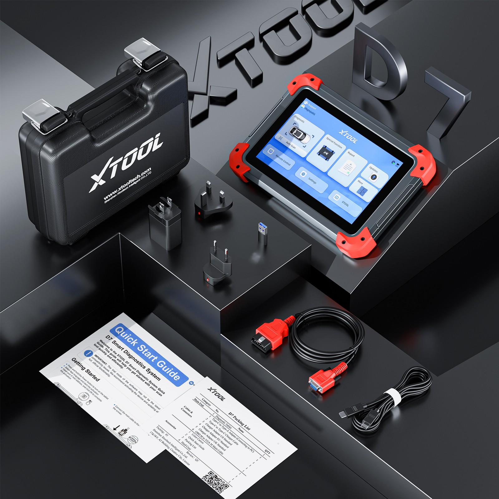 XTOOL D7X V2.0 OBD2 Diagnostic Tool OE- Level 39+ Resets Code Reader ECU Coding
