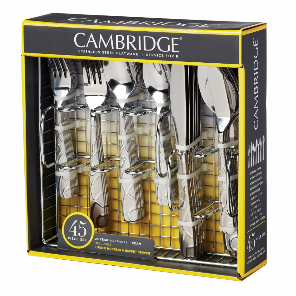 Cambridge Roam Sand 45-Pc Flatware & Hostess Set (Service for 8)