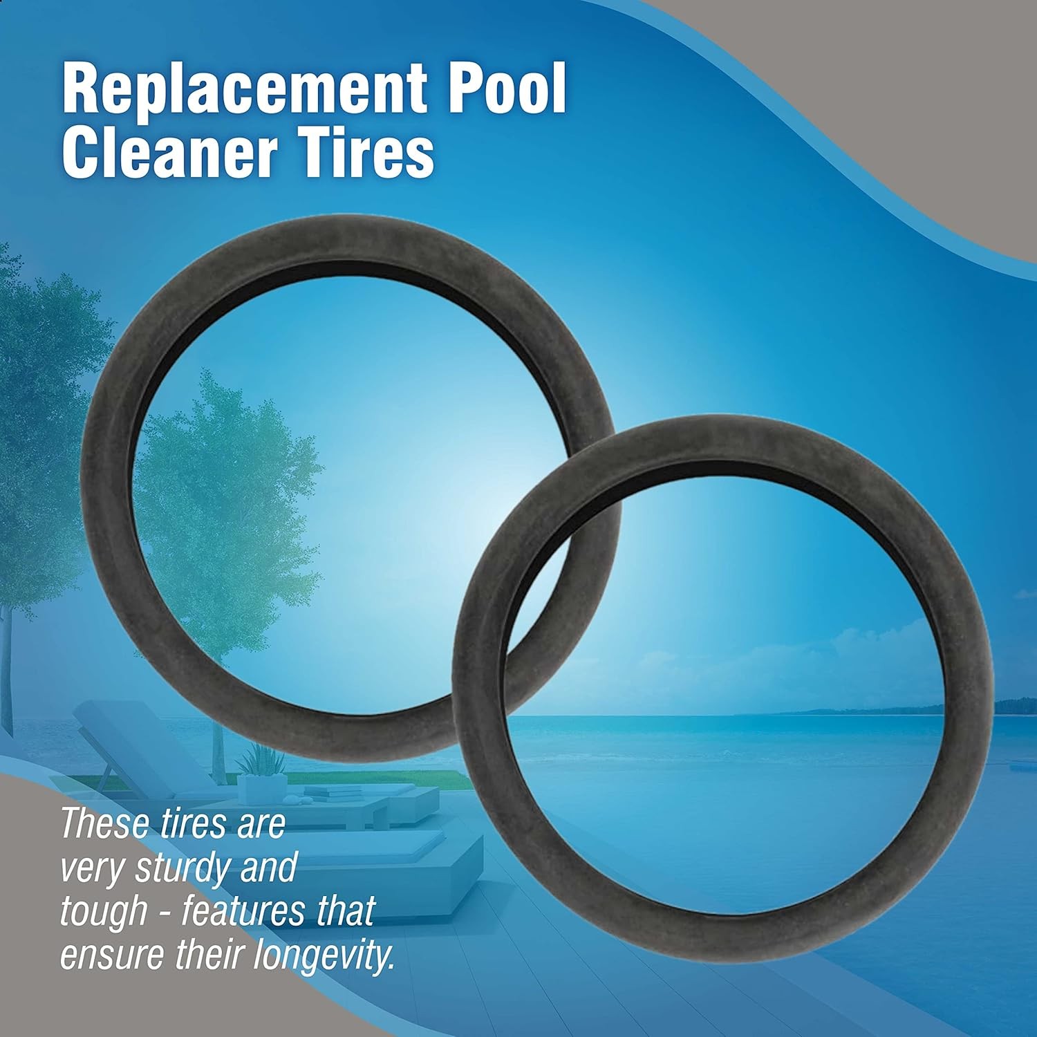 (3-Pack) Pool Cleaner Tires - 48-232 Replacement for (Compatible with)...