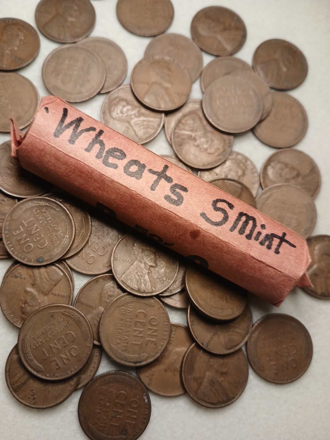 ESTATE FIND-WHEAT PENNIES FROM SAN FRANCISCO MINT 50 WHEATS WITH S MINT MARK.