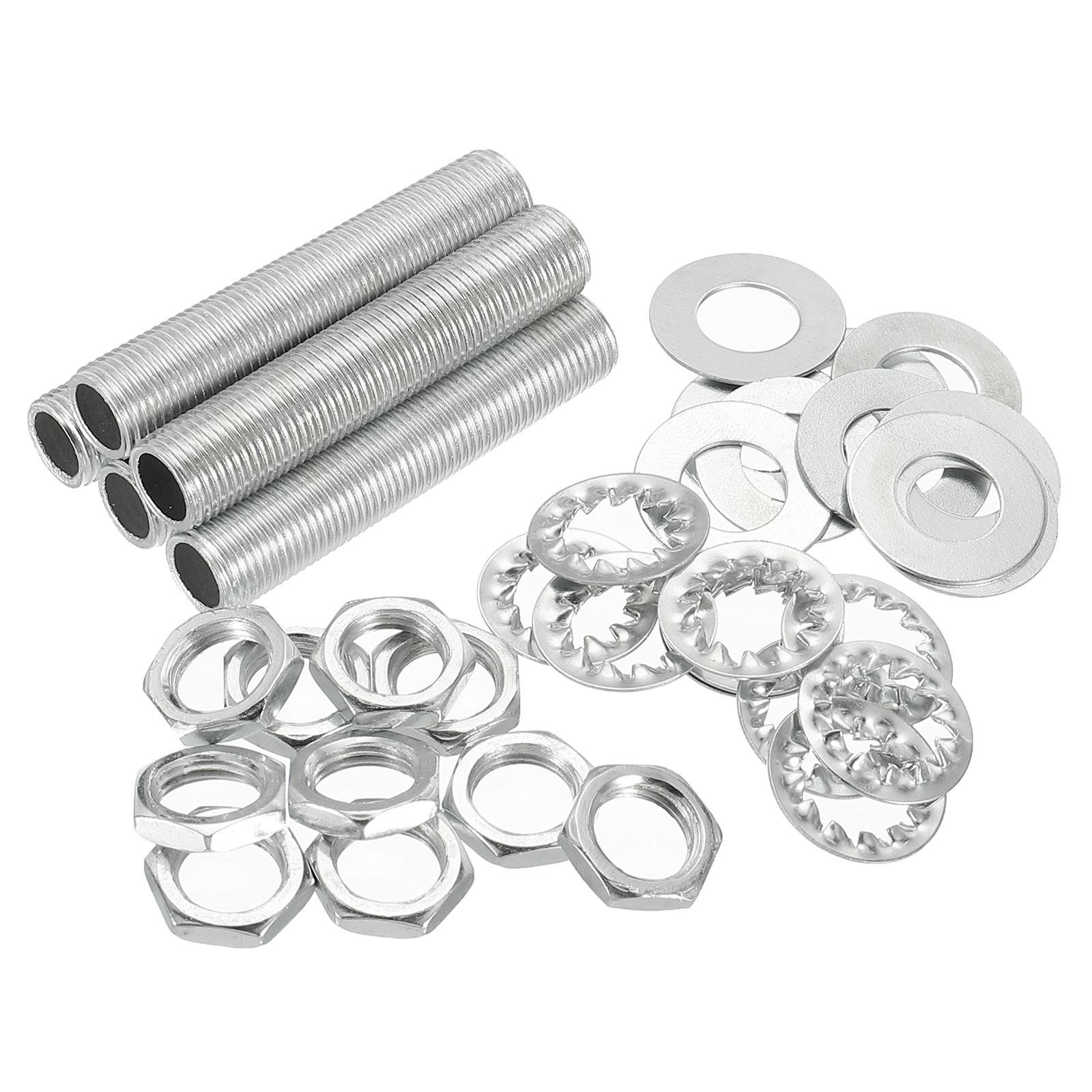 35pcs 2" Lamp Pipes with Hex Nuts Washers 1/8 IP Thread Fastener Light Fixture