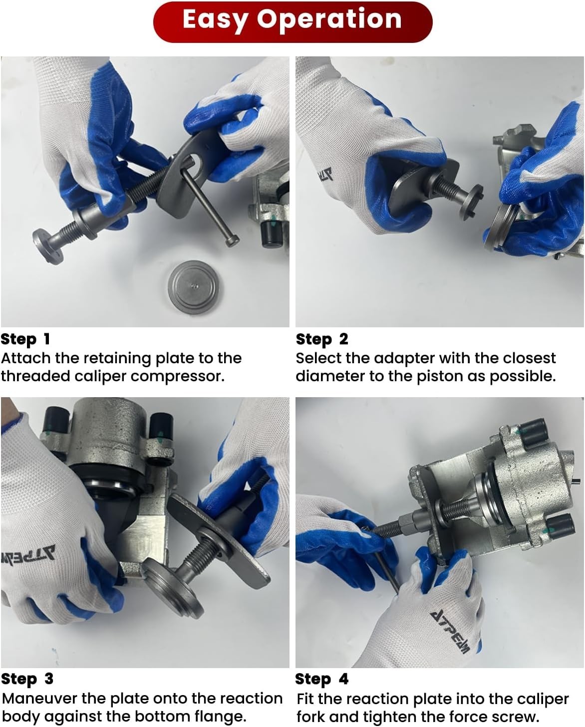 Robust Brake Caliper Compressor Kit with 24 Adapters - Easy Operation & Storage