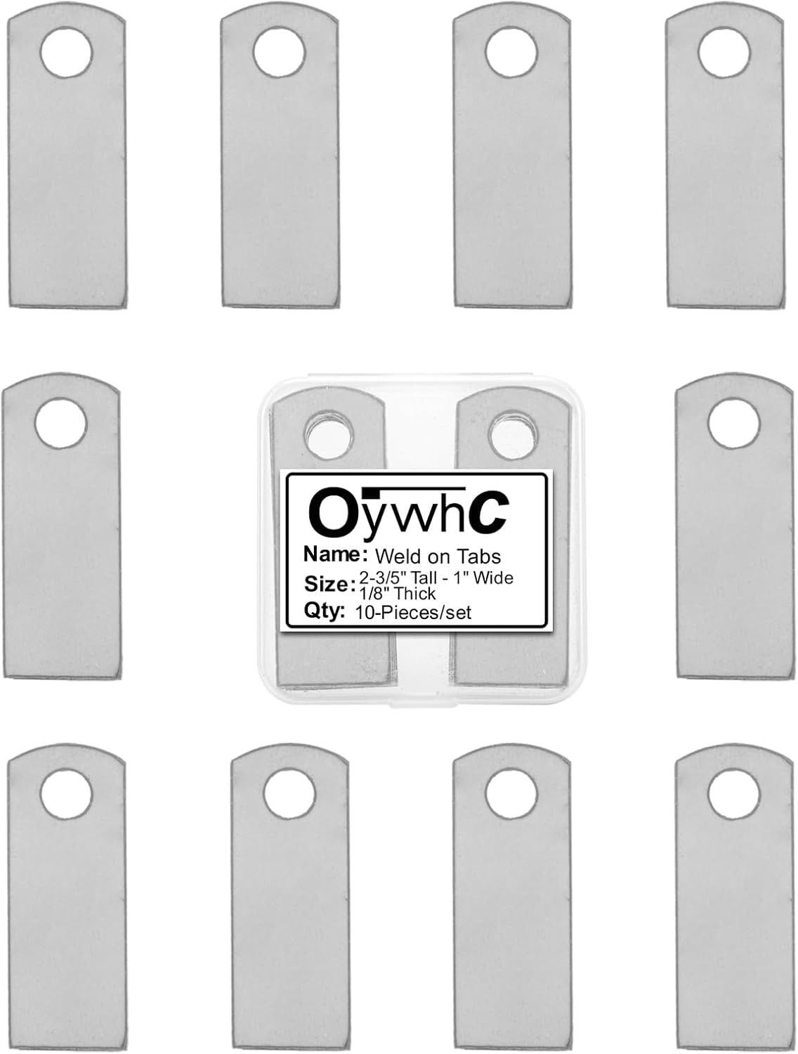 Versatile Steel Weld Tabs - 10-Piece Set with Flat Bottom Design, 2.6" High