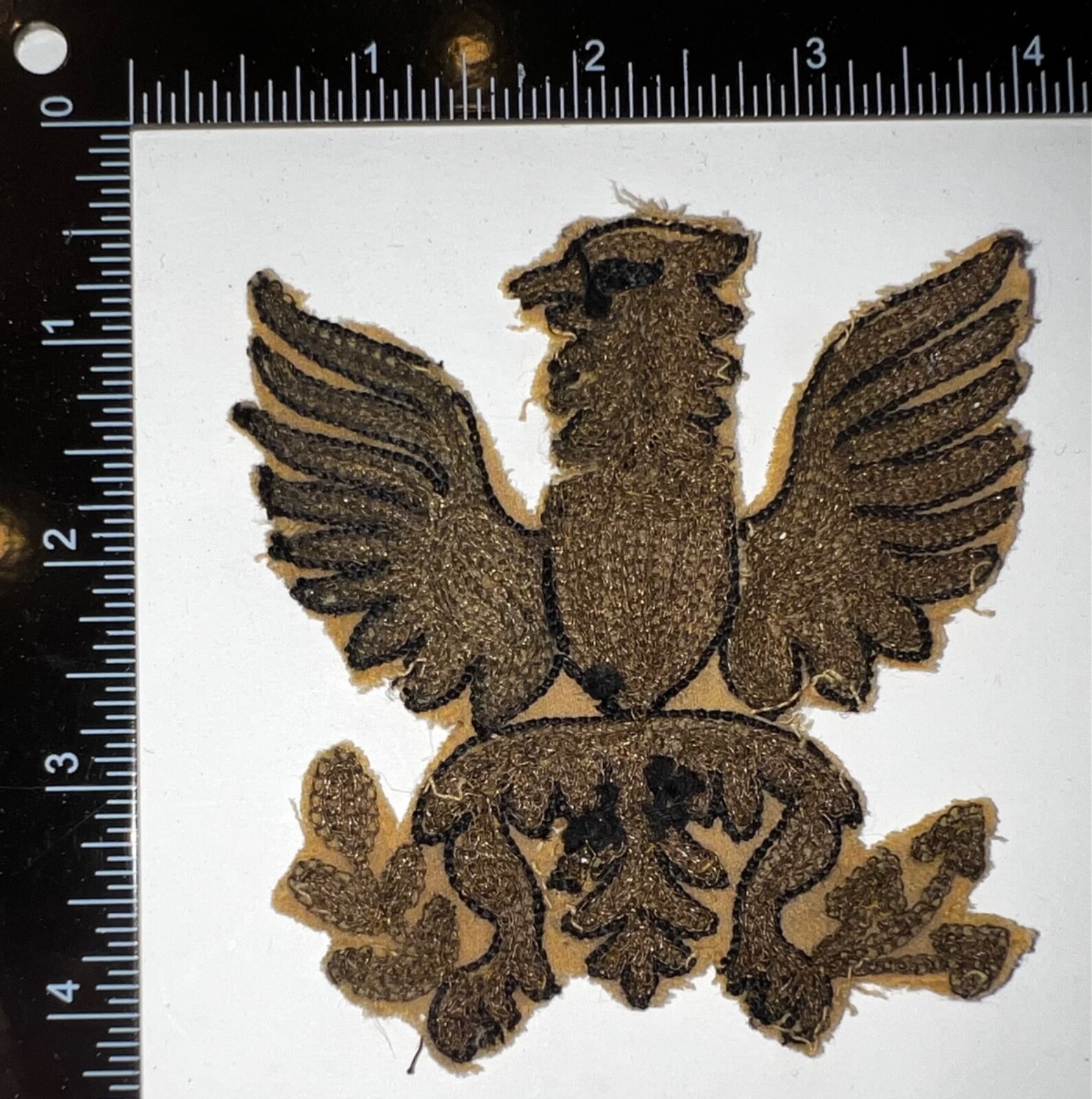 WWII USA Home Front Civilian Wool Bullion Eagle Patch Worn By Kids & Women