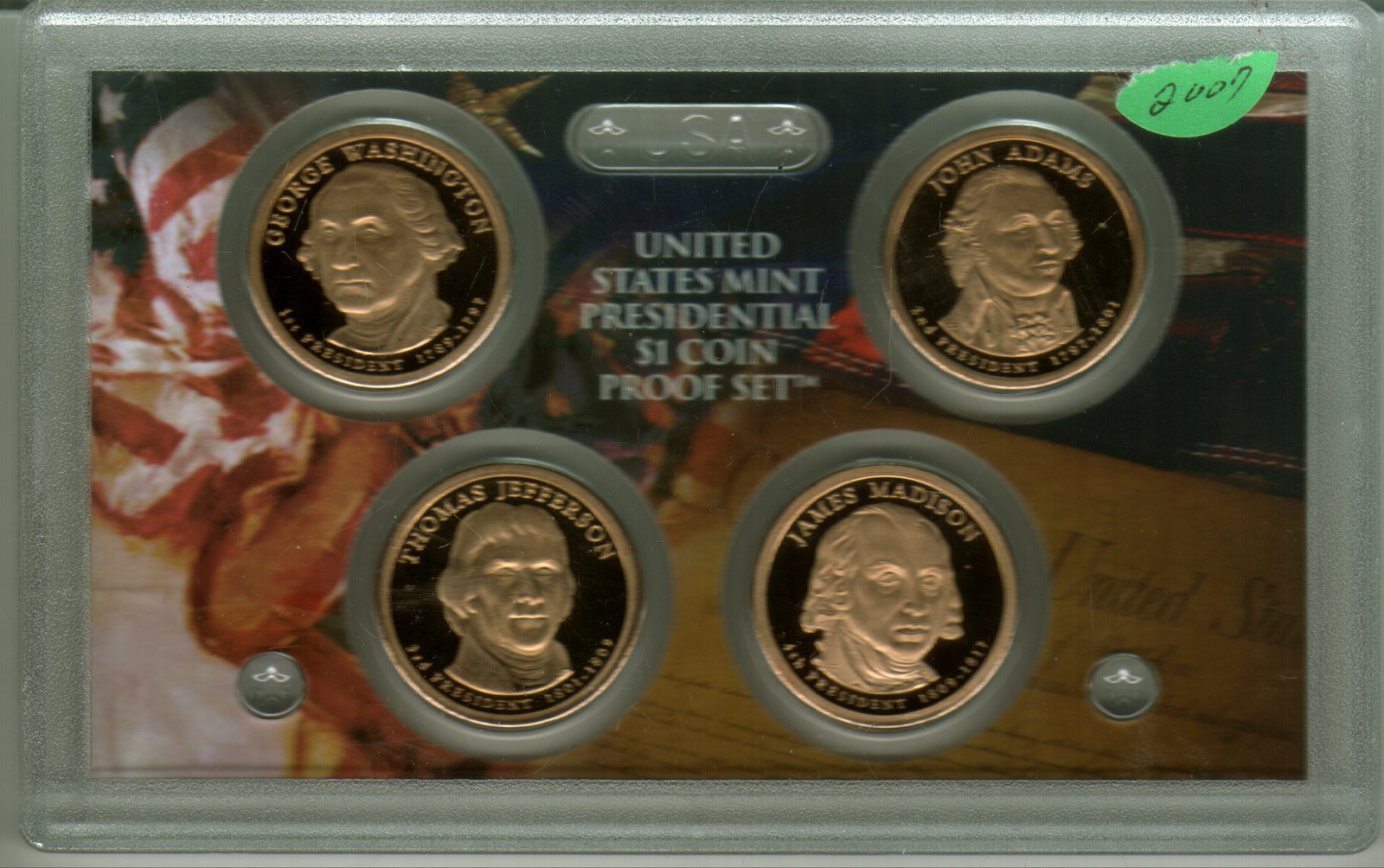 2007 UNITED STATES PRESIDENTIAL DOLLAR PROOF SET