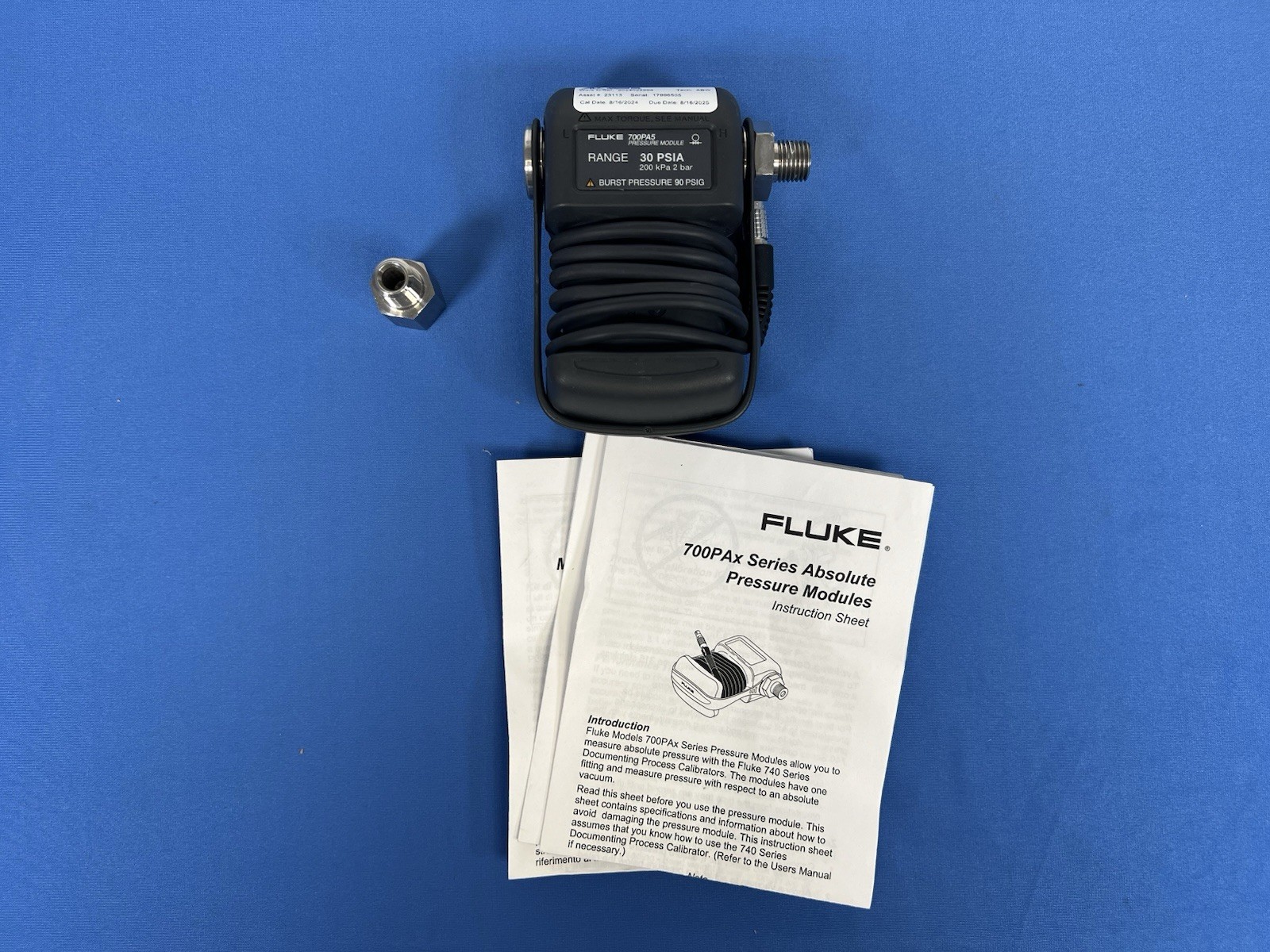 Fluke 700PA5 30 PSIA, 207 kPa, 2 bar Absolute Pressure Module