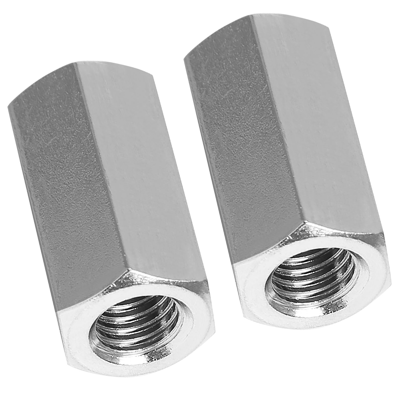 Seimneire 2 Pcs M8 x 1.25 Pitch 25mm Length Hex Coupling M8x25x1.25, Silver