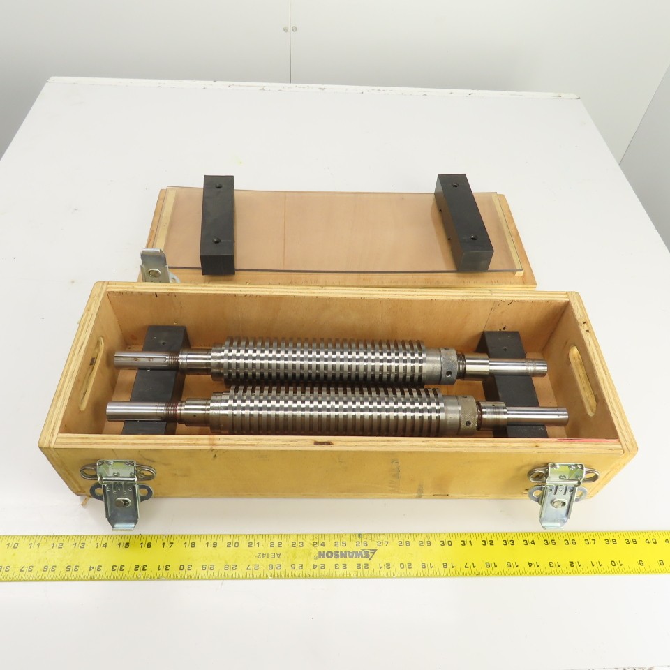 2-3/4"OD Industrial Pressure Slitter Cutter Roller 1" Shaft 22-1/2" OAL Lot Of 2