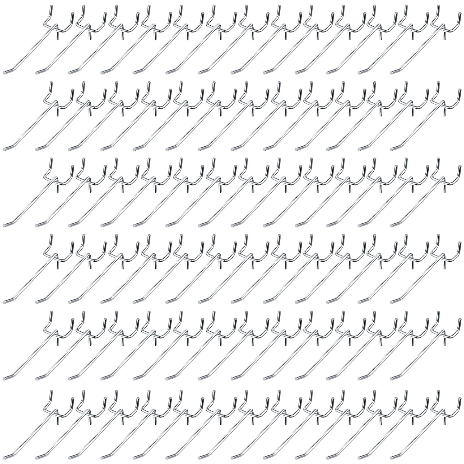 100 Pcs Peg Board Shelving Hooks Stainless Steel Hanging Board Pegs Wall Disp...