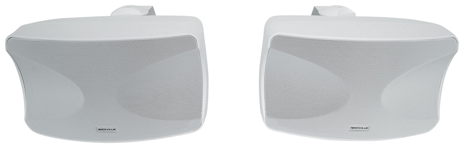Pair Rockville WET-44 PRO Dual 4" 4-Way Swivel 70V Commercial Speakers in White