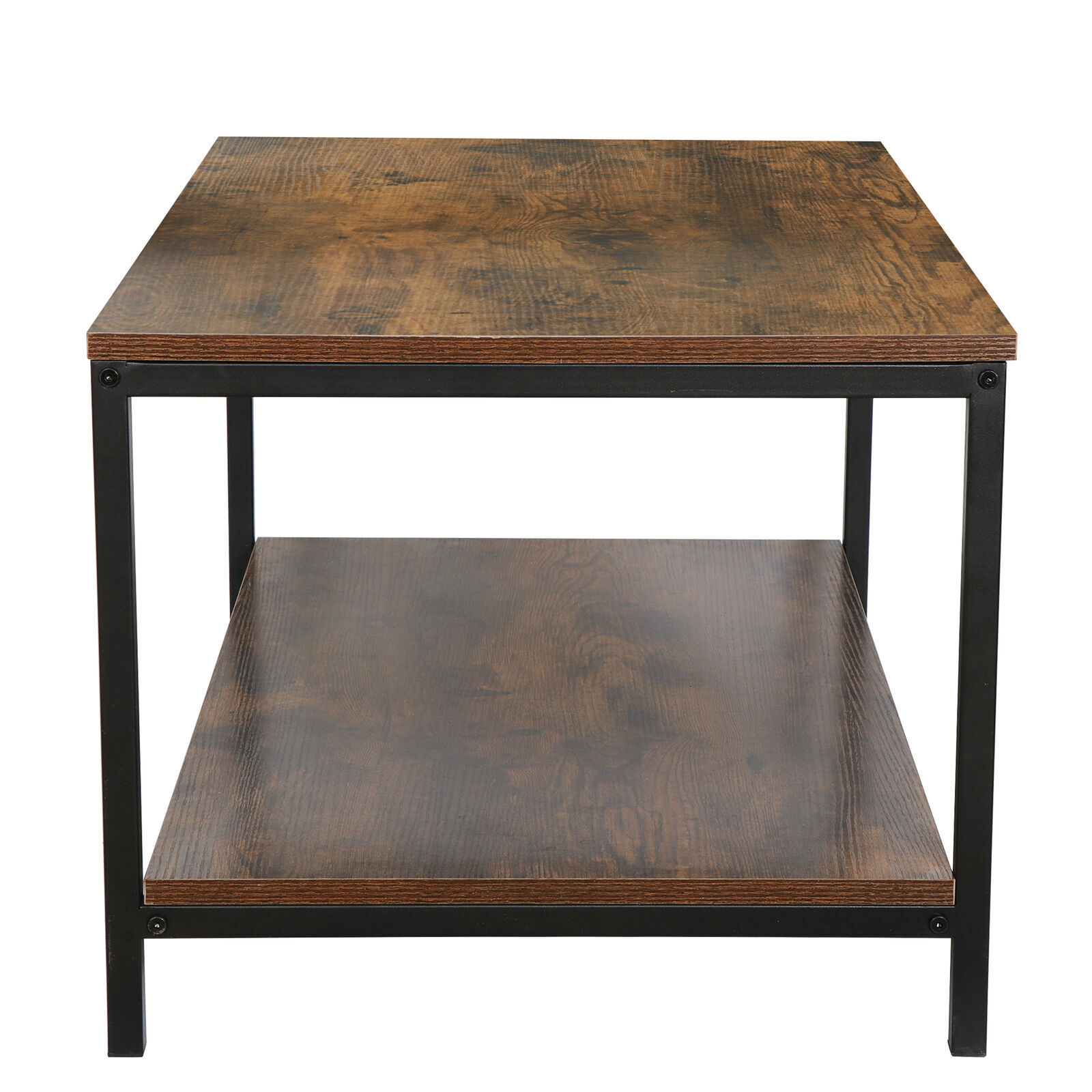 2-Tier Industrial Coffee Table Rectangle TV Stand Side End Table w/Storage Shelf