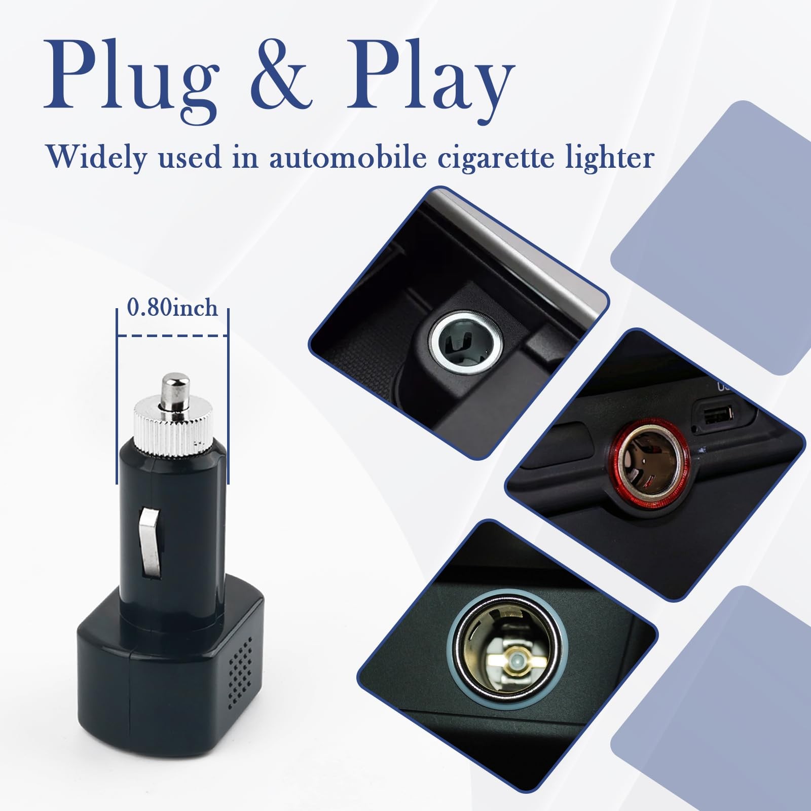 2PCS Car LED Cigarette Lighter Voltage Meter with Digital