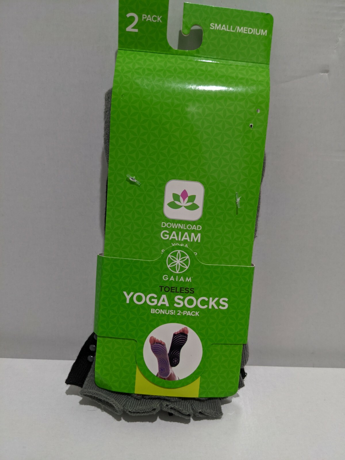 Gaiam Yoga Open Toe Socks With Grip NWT 2 pack