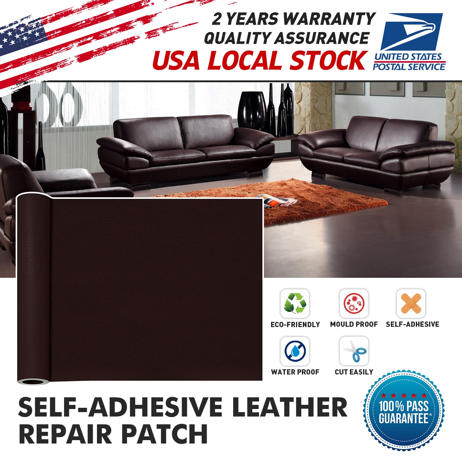 Self Adhesive Patch Leather Repair Tape for Car Seats Couch Furniture Upholstery