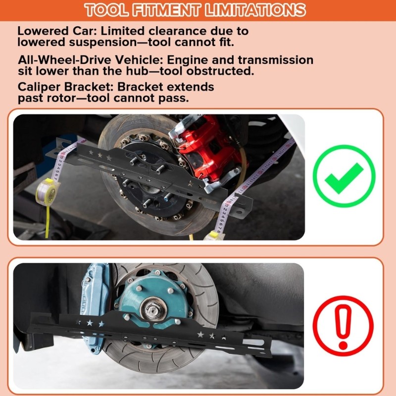Wheel Alignment Measuring Tool Wheel Alignment Tool with 2pcs Tape Measure