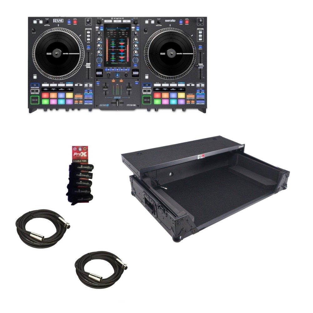 RANE SYSTEM ONE + BL Case with Laptop Shelf & XLR Cables