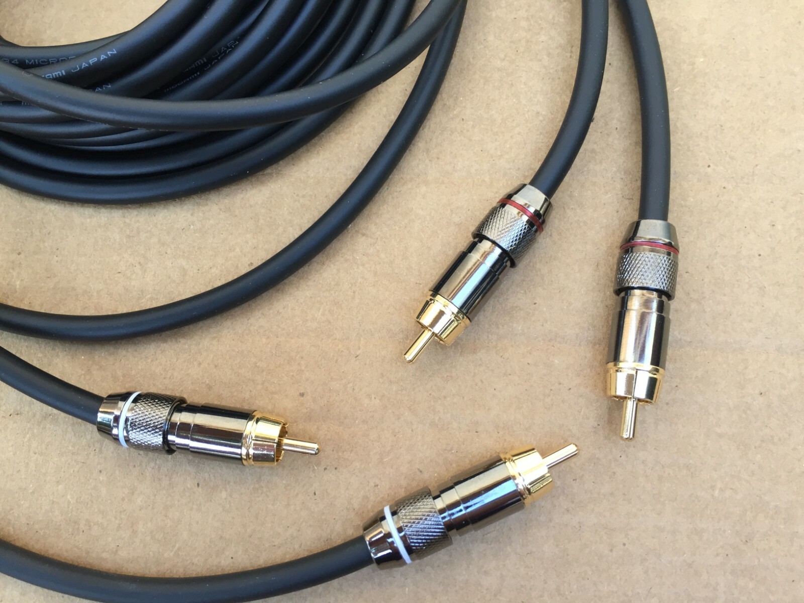1-20'FT Pair Mogami 2534 18-AWG Cable RCA Gold Male-Male Audio sound Microphone