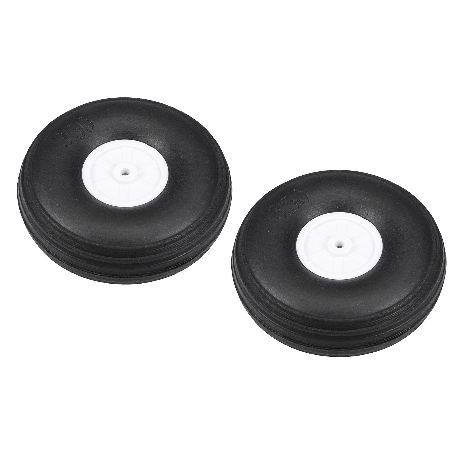 2pcs Tire and Wheel Sets for RC Airplane PU Sponge with Plastic Hub 3.5"