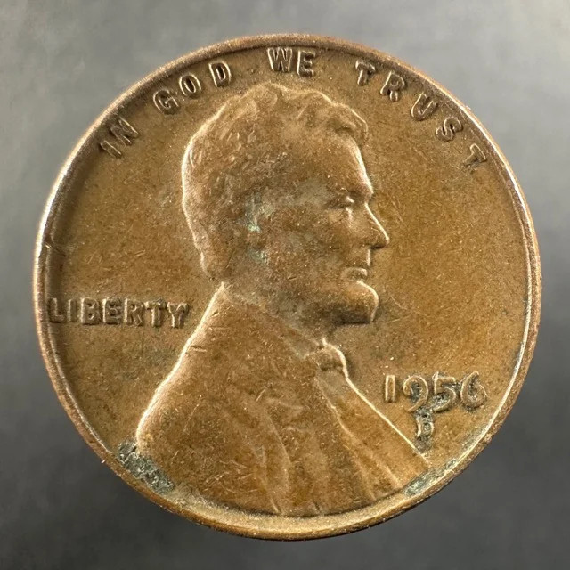 1956-D Lincoln Wheat Cent – Well-Worn Detail