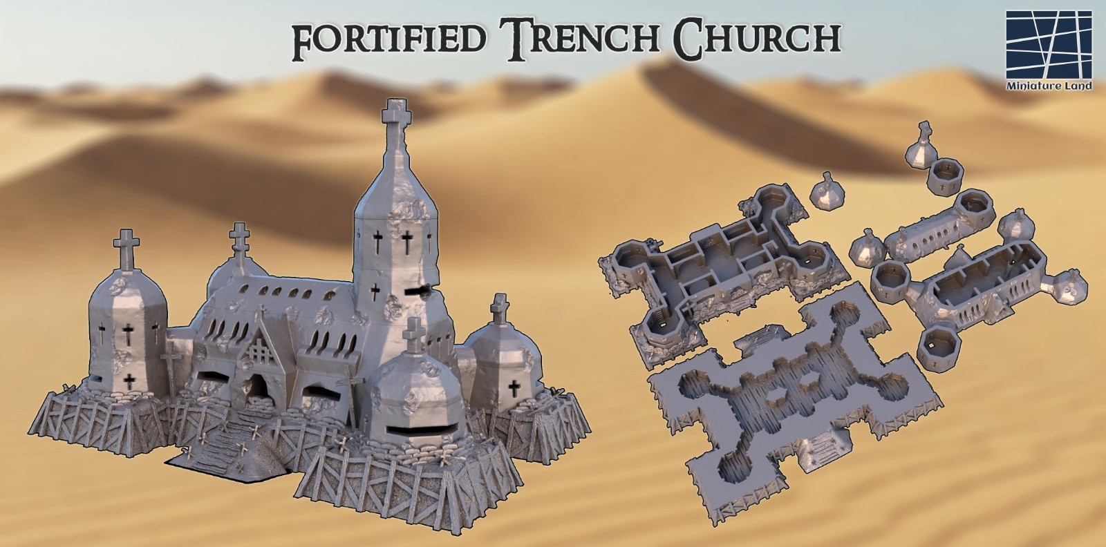 Fortified Trench Church Terrain Perfect for Trench Crusade