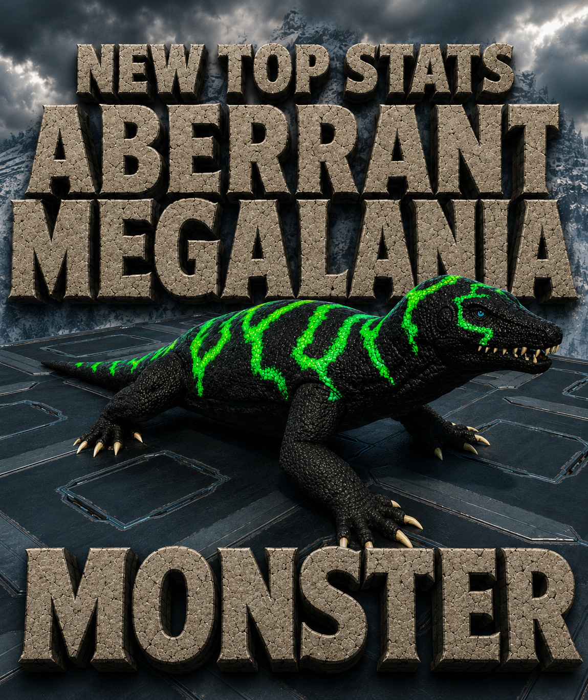 ARK Survival Ascended Monster Aberrant Megalania TOP STATS - PVE Official
