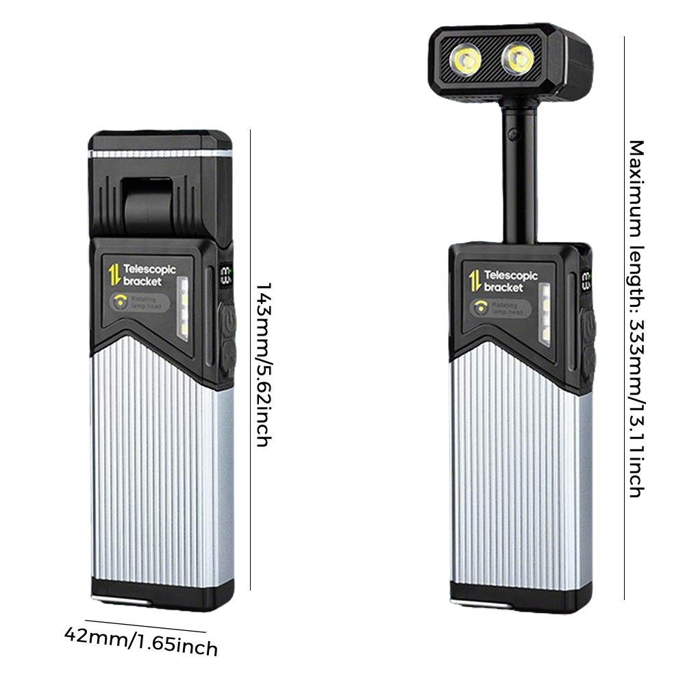 LED Multifunction Telescopic Rotating Work Lamp Rechargeable Magnetic Flashlight