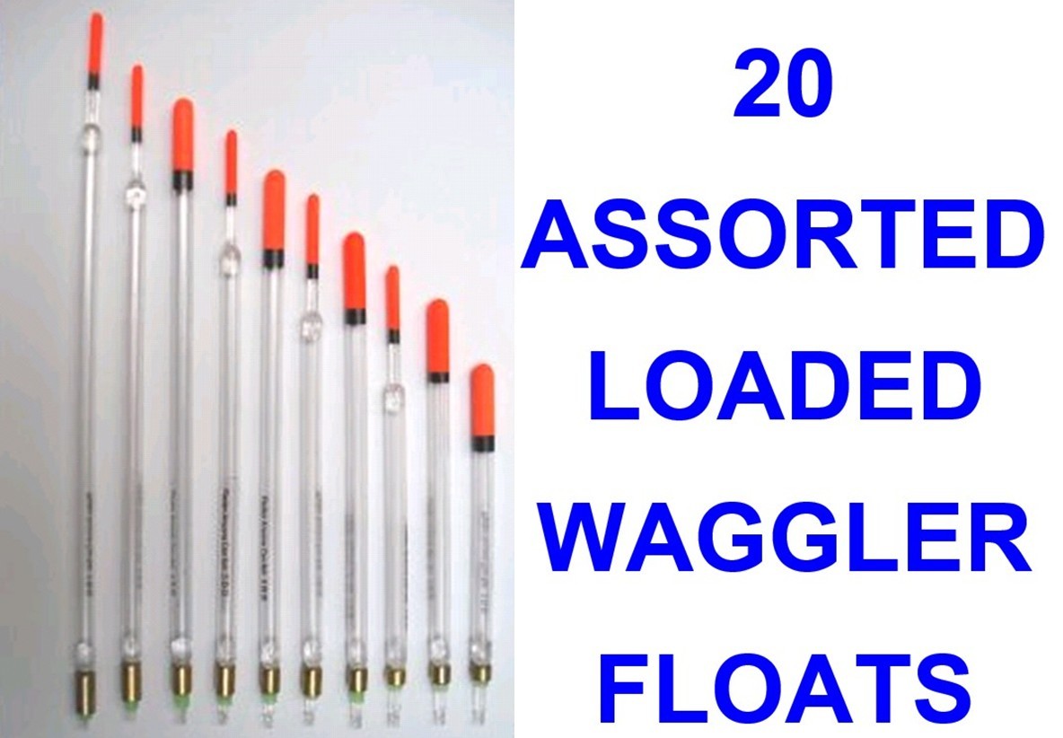 20 LOADED WAGGLERS WAGGLER FLOATS COARSE CARP MATCH FEEDER FLOAT ROD FISHING