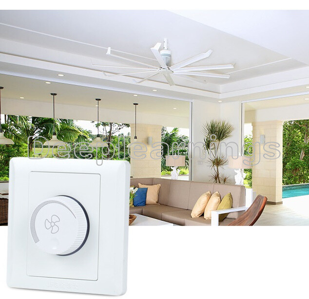220V 10A Adjustment Ceiling Fan Speed Control Switch Wall Button Dimmer Switch E