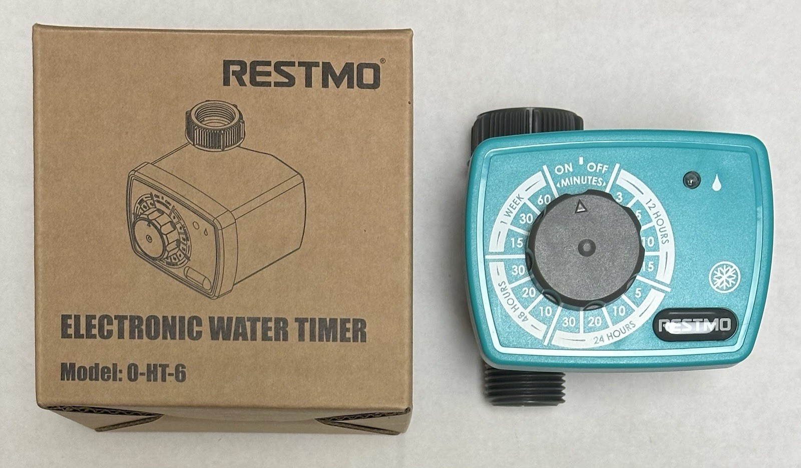 RESTMO O-HT-6 Water Timer – Battery Powered Hose Timer w/ Easy Dial, No LCD