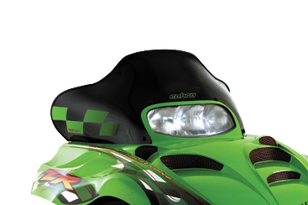 Powermadd 12320 Cobra Windshield - 13.75in. - Black/Green Checks Black