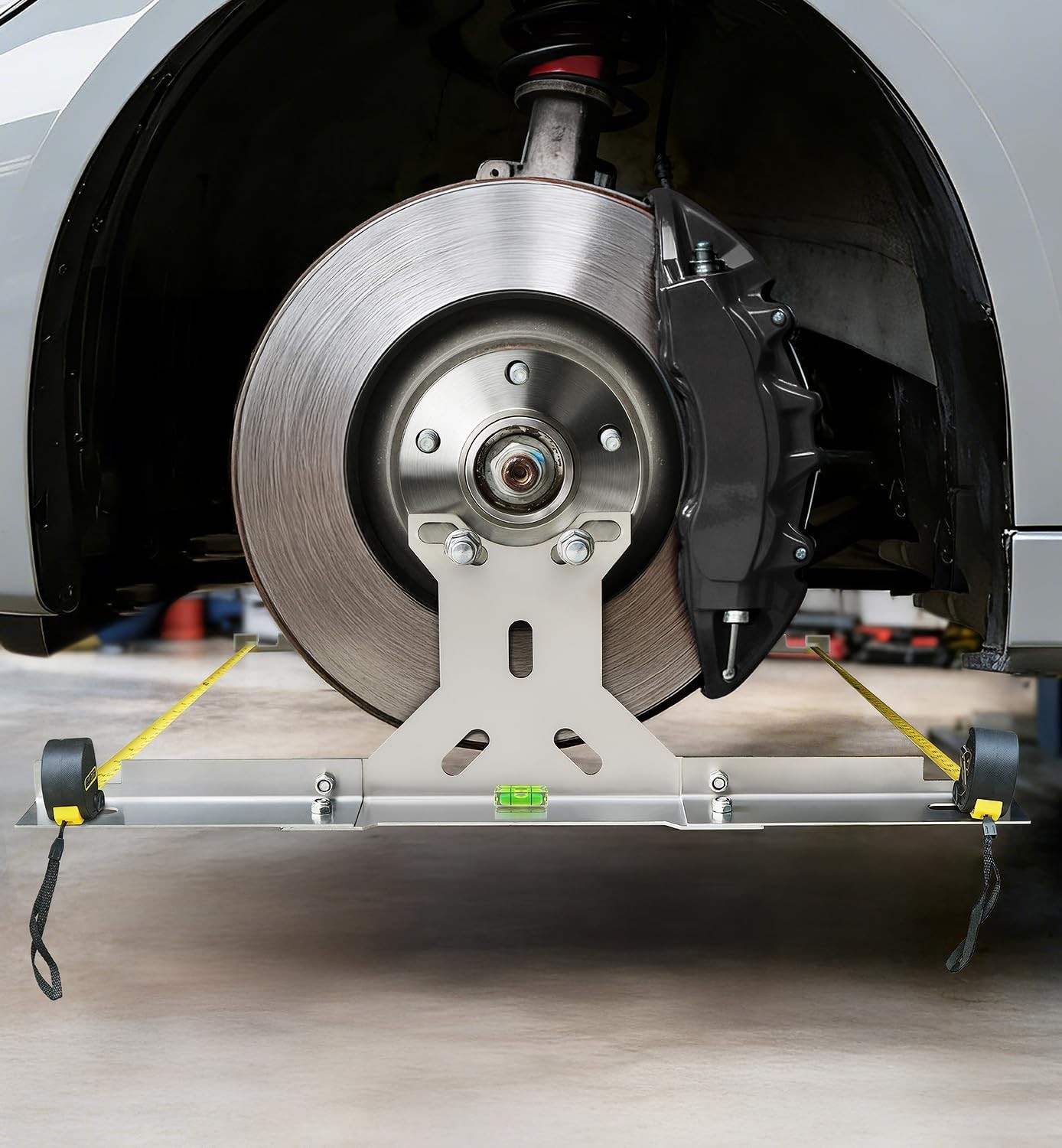 DIY Wheel Toe Alignment Tool Kit - Stainless Steel Plates & Dual Tape Measures f