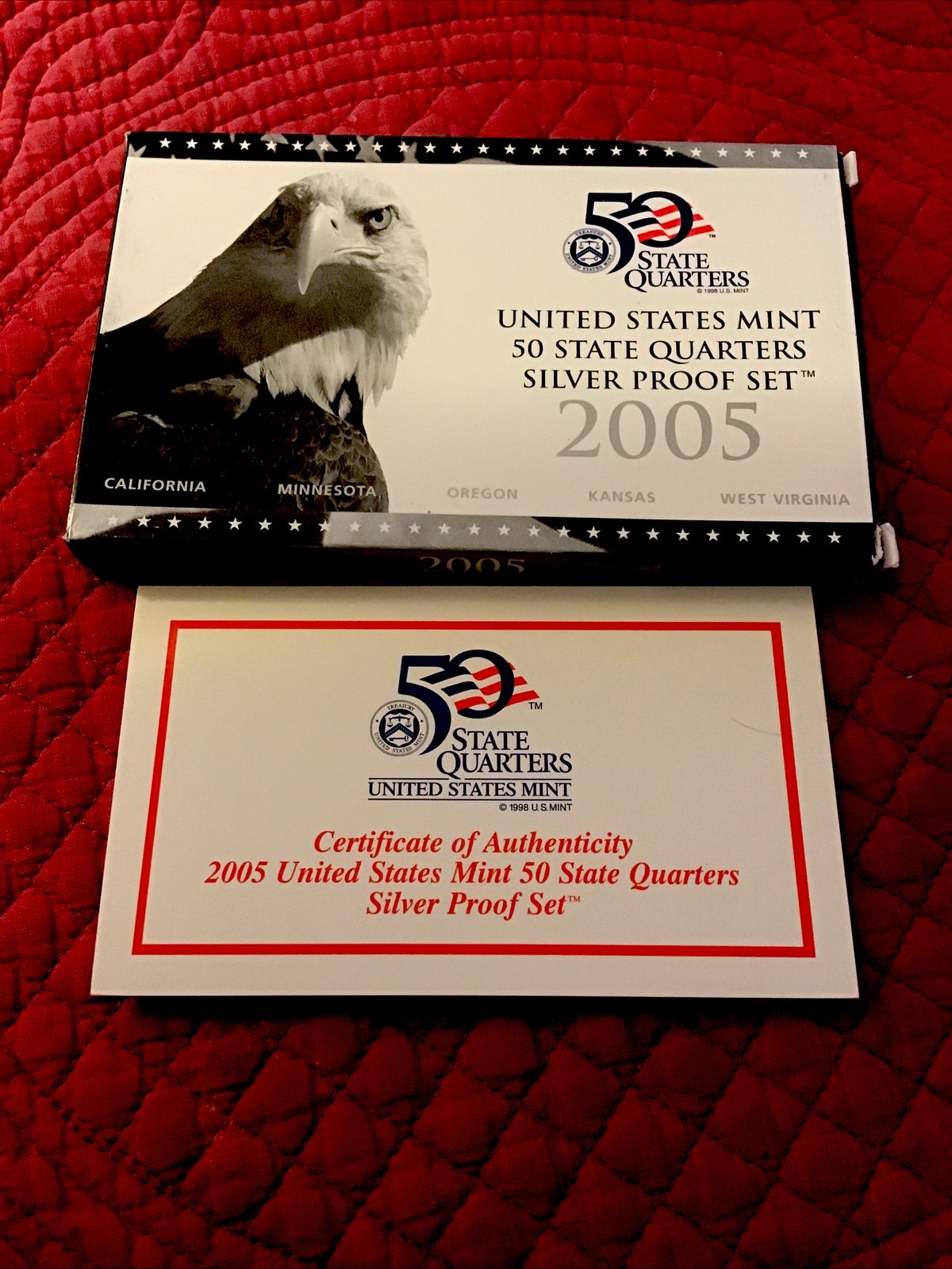 2005+2013 Silver Quarters Proof Sets with Box & COA.