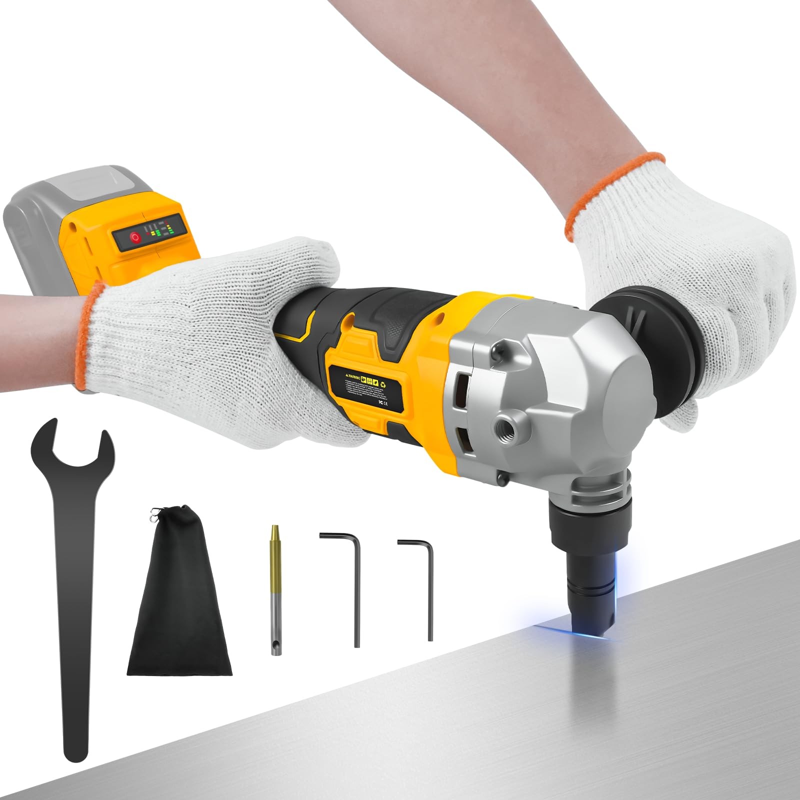 Cordless Metal Nibbler for DeWalt 20V Battery, Brushless Nibbler Metal Cutter...