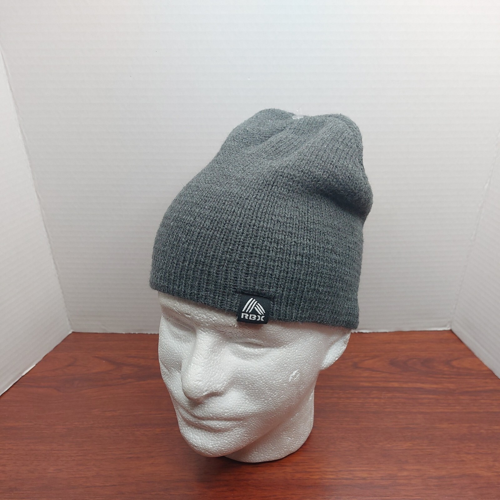RBX Knit Beanie Hat Gray Cap