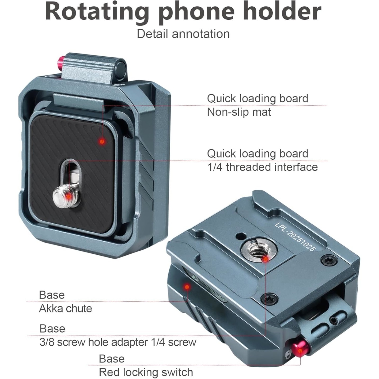 Camera Quick Release Plate w/ Double Secure Safety Lock Arca QR Clamp Leveler