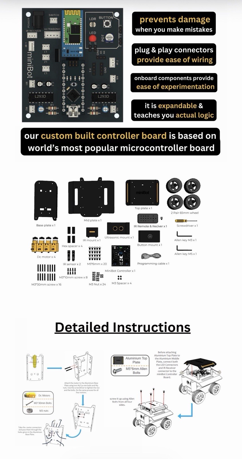 Hadronrobo Labs miniBot Build, Program, Learn, Code Educational Robot (Q4)