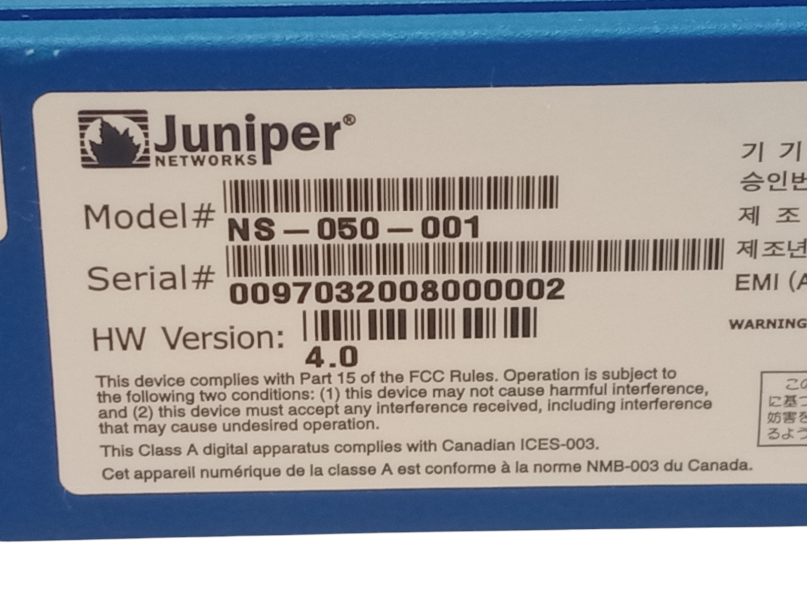 NS-050-001 Juniper NetScreen-50 Baseline VPN Firewall w/Rack Ears | Tested Works