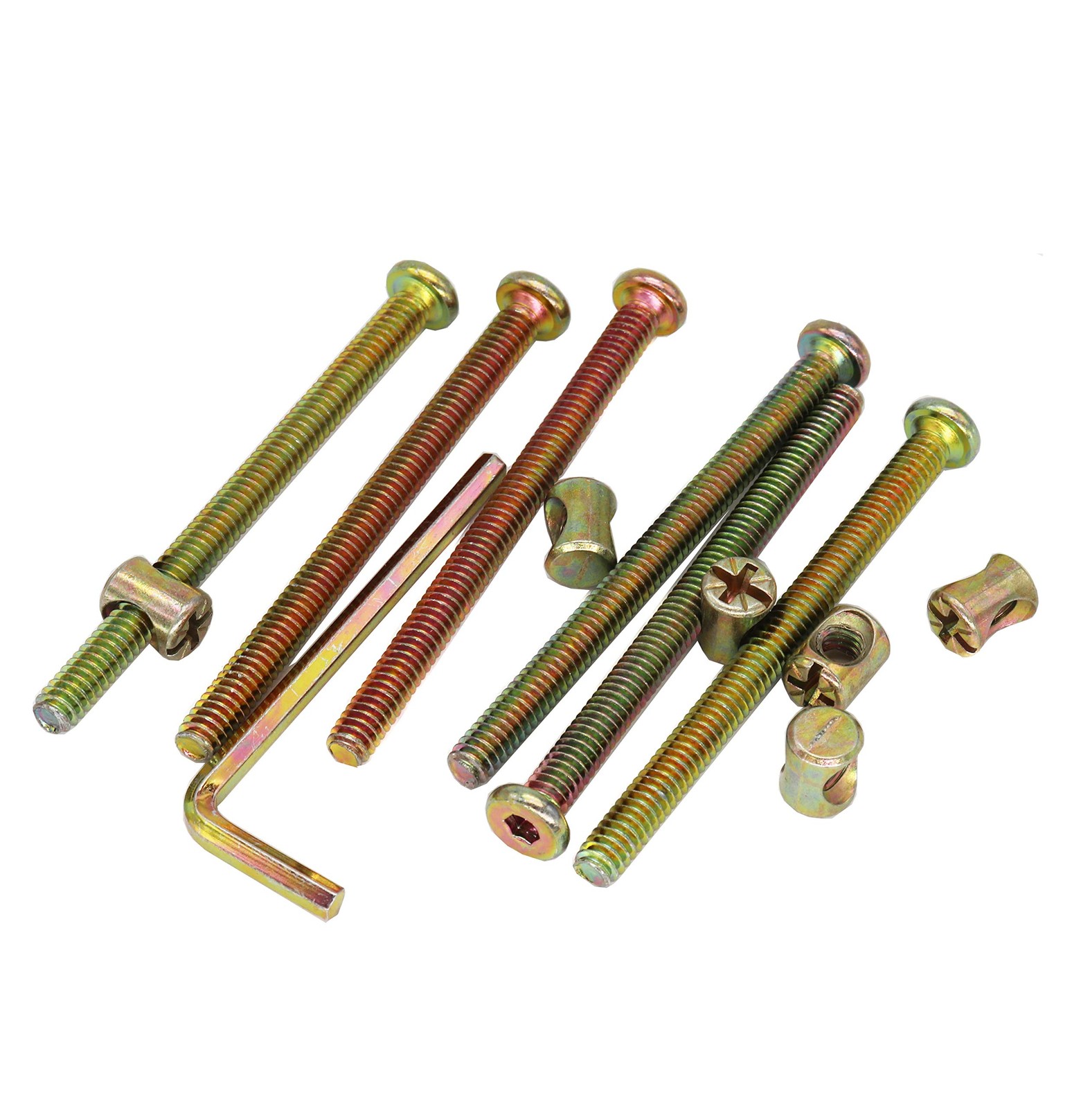 cSeao Baby Bed Crib Bolts Hardware Replacement Parts, 2-3/4 Inch, Gold