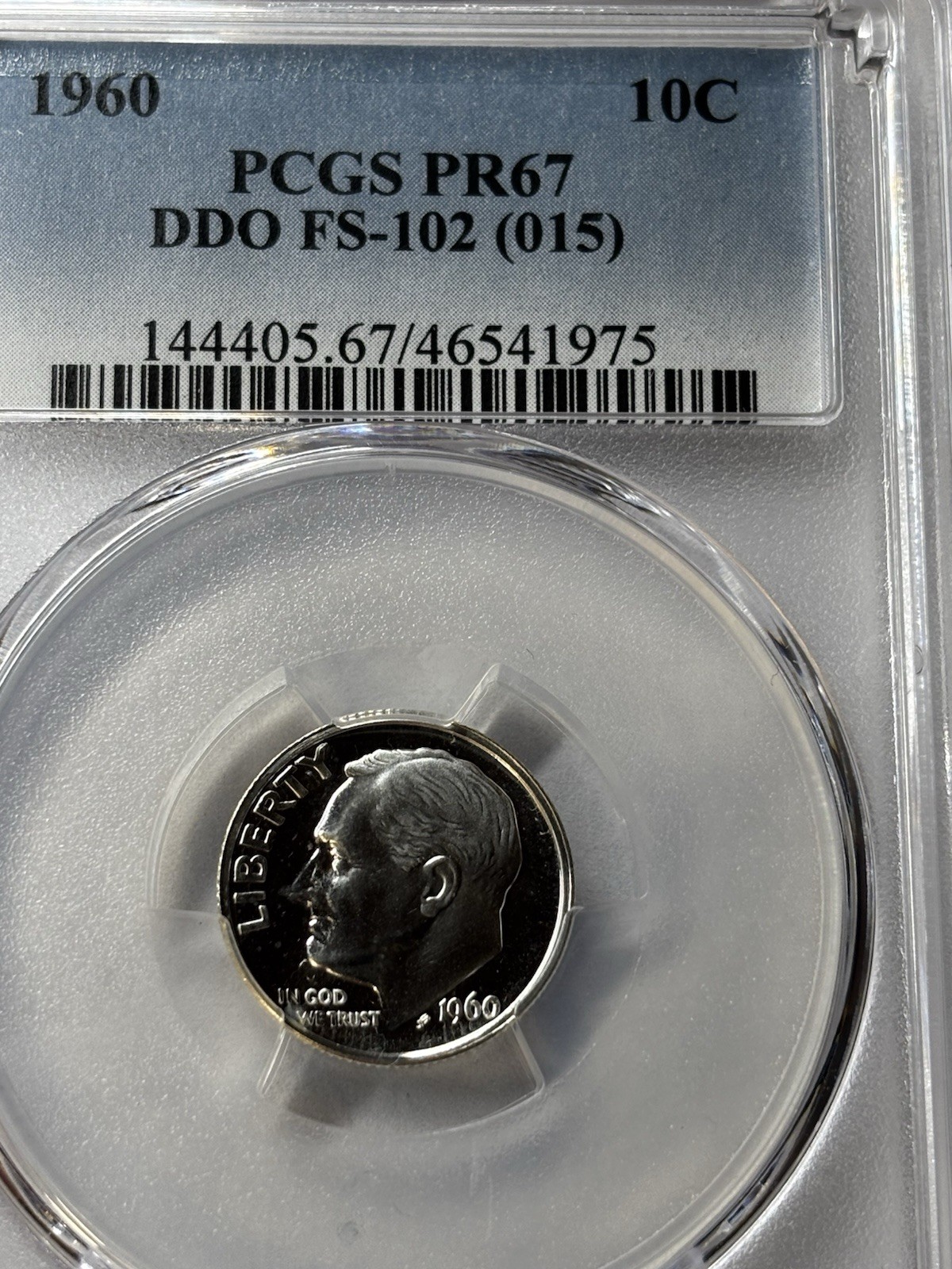1960 10C Proof Silver Roosevelt Dime PCGS PR 67 DDO FS-102
