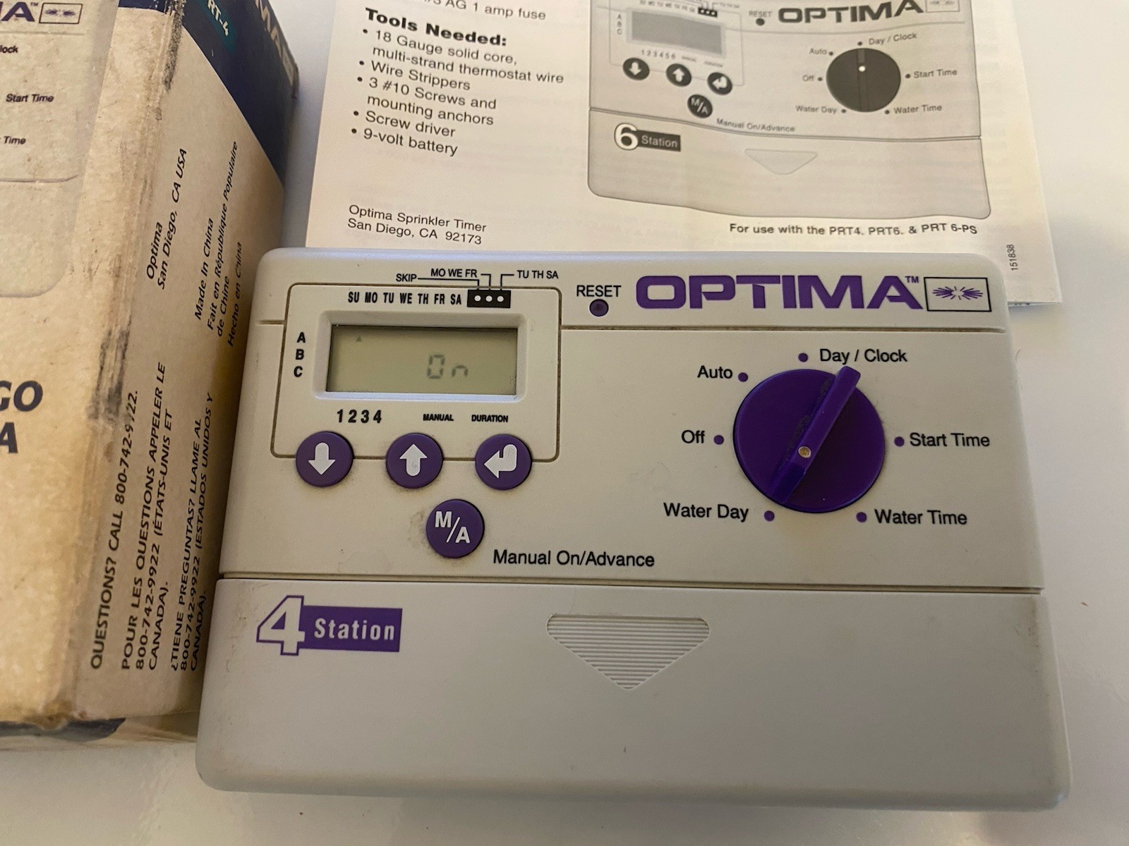 PRT-4 Optima Station Single Program Sprinkler Timer Garden Watering Controller